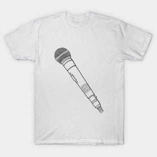 Microphone (Black Lines) Analog / Music T-Shirt